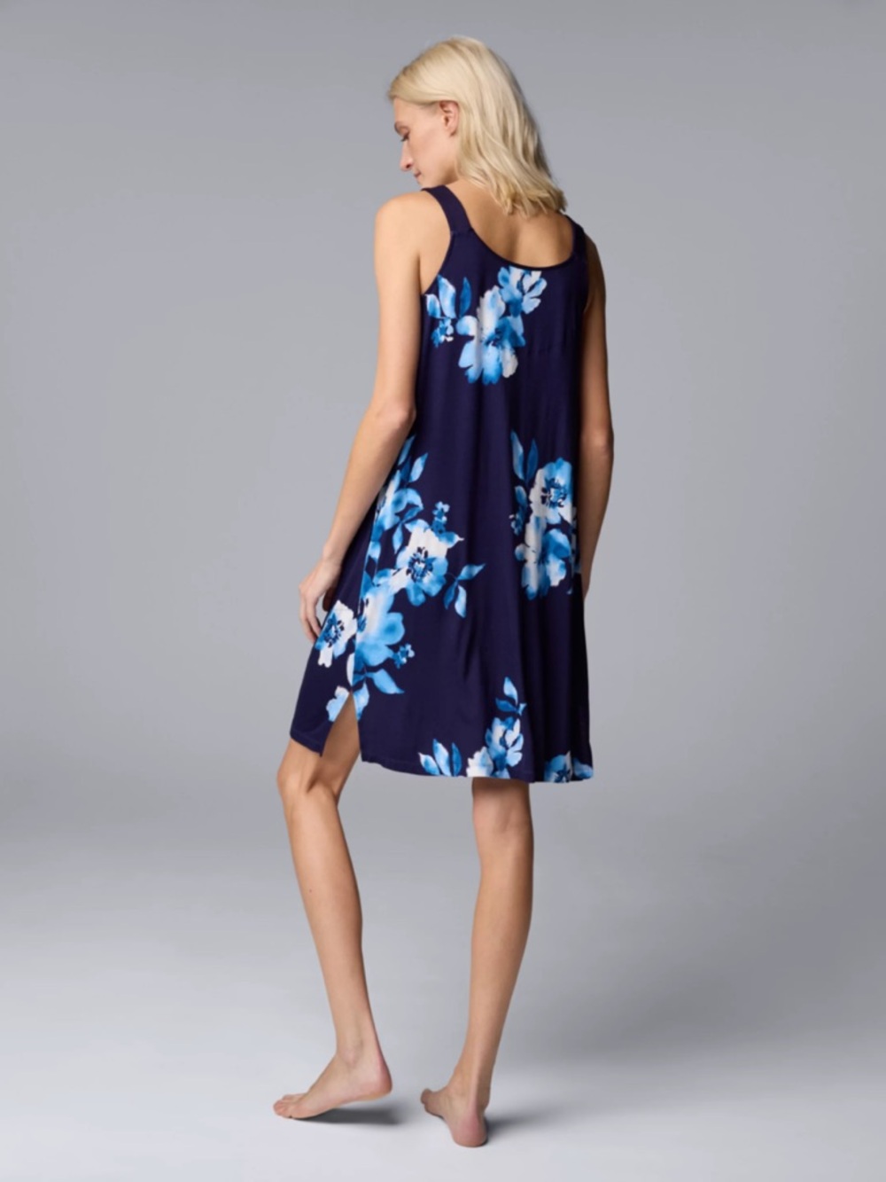 Simply Vera Vera Wang Navy Blue Floral Chemise size XXL (20) - Picture 4 of 11